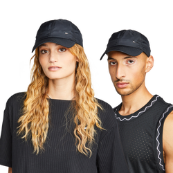 Unisex Caps - Nike Dri-FIT Club Unstructured Metal Swoosh Cap - Black-Metalic Silver