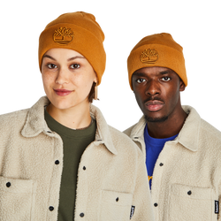 Unisex Knitted Hats & Beanies - Timberland Tonal 3D Embroidery - Wheat-Wheat