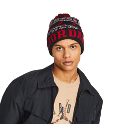Unisex Knitted Hats & Beanies - Jordan Peak - Black-Gym Red-Sail