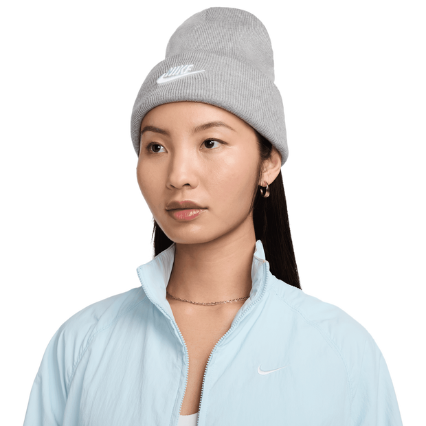 Nike Peak Unisex Knitted Hats & Beanies - Grey - One Size - Poly (Polyester)