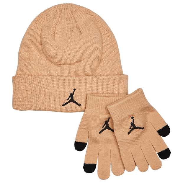 Jordan Kids Beanie Glove Set Unisex - Cappelli e berretti in maglia Marrone - Taglia YOUTH - Wool