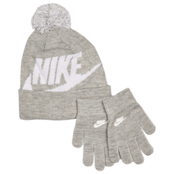 Unisex Winter mutzen - Nike Kids Beanie/glove Set - Dk Grey Heather-Dk Grey Heather
