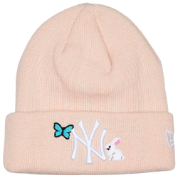 Unisex Knitted Hats & Beanies - New Era Kids Beanie - Pink-White