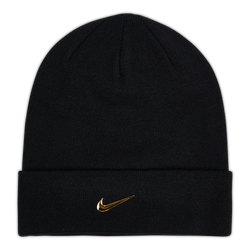 Unisex Knitted Hats & Beanies - Nike Metal Swoosh - Black-Black-Black