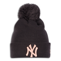 Unisex Knitted Hats & Beanies - New Era Bobble Knit Beanie - Grey-Pink