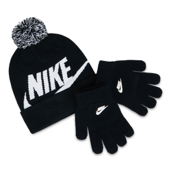 Unisex Caps - Nike Kids Beanie&gloves Set - Black-White-Black