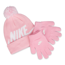 Unisex Caps - Nike Kids Beanie&gloves Set - Pink-White-Pink