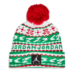 Unisex Winter mutzen - Jordan Kids X-mas Pom Beanie - Gym Red-Green-White
