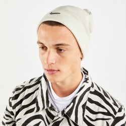 Unisex Knitted Hats & Beanies - Nike Metal Swoosh Cuffed - Light Bone-Light Bone