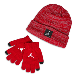 Unisex Caps - Jordan Kids Jumpman Reflective Beanie Set - Gym Red-Gym Red