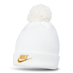 Unisex Caps - Nike Nan Ribbed Chenille Pom Beanie - White-White