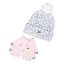Unisex Caps - Nike Kids Beanie Leopard Set - White-Gold-Pink