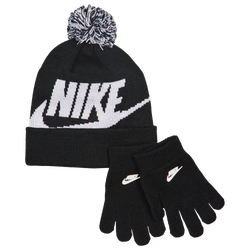 Unisex Petten - Nike Kids Beanie Swoosh Set - Black-Black