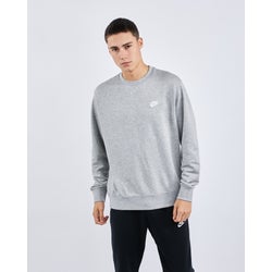 Men Sweatshirts - Nike Sportswear Club - Dark Grey Heather-White-Grey