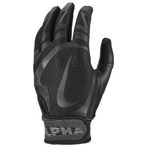 Nike Alpha Huarache Edge Batting Gloves - Grade School - Black/Black/Black