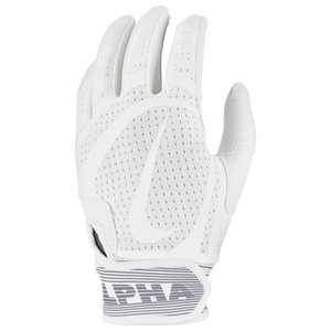 Nike Alpha Huarache Edge Batting Gloves - Grade School - White/White/White
