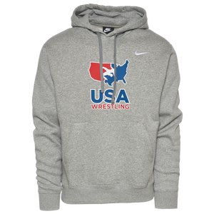 Nike Usa Wrestling Team Club Training Hoodie Men S Wrestling Clothing Gray White