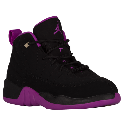 Jordan Retro 12 - Girls' Preschool - Basketball - Shoes - Black ...