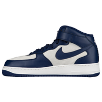 navy blue and white air force ones