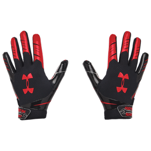 Under Armour F7 LE Receiver Gloves - Boys' Grade School - Black/Rocket Red