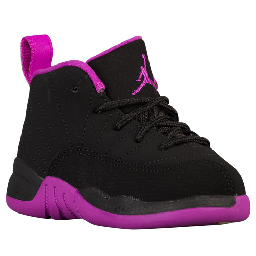 Jordan Retro 12 - Girls' Toddler - Basketball - Shoes - Black/Metallic ...