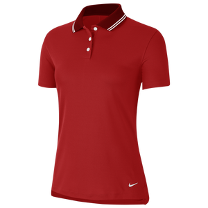 Nike Dry Victory Solid Golf Polo - Women's - University Red/White/White