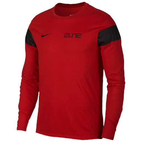 Nike Elite Chest L/S T-Shirt - Men's - Basketball - Clothing - University Red