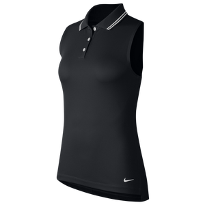 Nike Dry Victory Sleeveless Golf Polo - Women's - Black/White