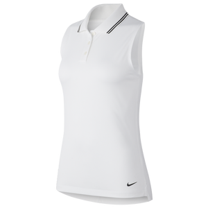 Nike Dry Victory Sleeveless Golf Polo - Women's - White/Black