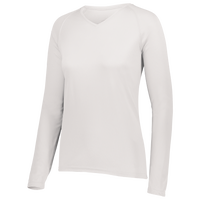 Augusta Sportswear Team Attain Wicking Long Sleeve T-shirt - Women's - All White / White