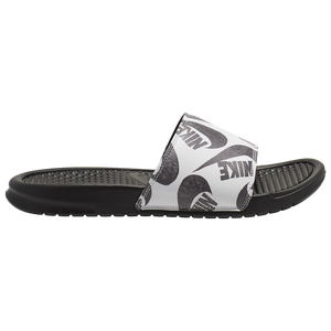 nike benassi slides mens black and white