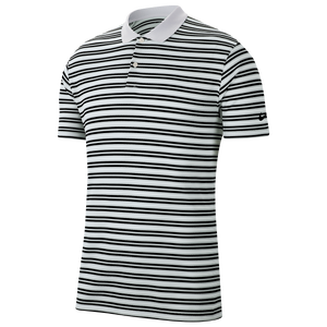 Nike Dry Victory Stripe Golf Polo - Men's - White/Pure Platinum/Black