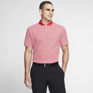 Nike Dry Victory Stripe Golf Polo - Men's - University Red/White