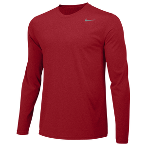 Nike Team Legend Long Sleeve Poly Top - Boys' Grade School - University Red/Cool Grey