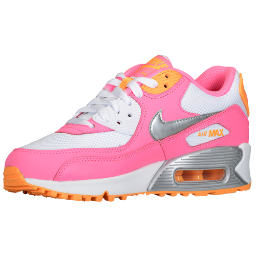 Nike Air Max 90 - Girls' Grade School - Running - Shoes - White/Pink ...