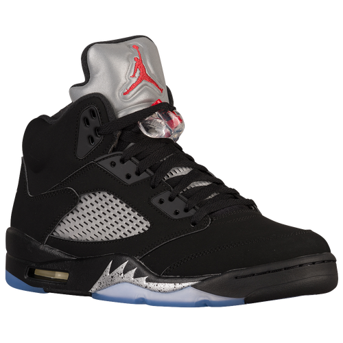 Jordan Retro 5 - Men's - Basketball - Shoes - Black/Fire Red/Metallic ...