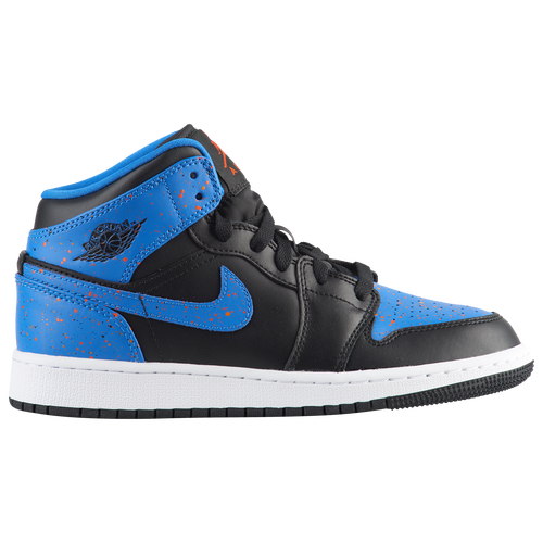 Jordan AJ 1 Mid - Boys' Grade School - Basketball - Shoes - Black/Team ...