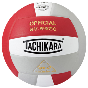 Tachikara SV-5WSC Volleyball - Adult - Scarlet/White/Silver