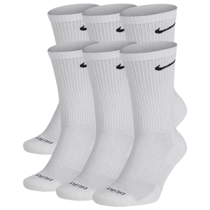 Nike 6 Pack Everyday Plus Cushioned Socks - Men's - White/Black