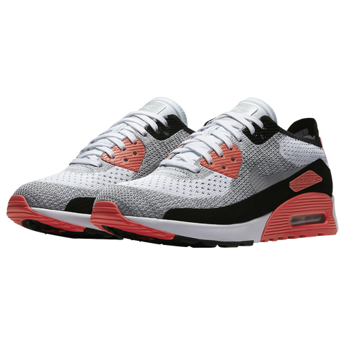 Nike Air Max 90 Ultra 2.0 Flyknit - Women's Casual - White/Wolf Grey/Bright Crimson/Black 81109100 Nike Air Max 90 Ultra 2.0 Flyknit - Women's Casual - White/Wolf Grey/Bright Crimson/Black 81109100