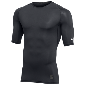 Nike Team 1/2 Sleeve Compression Top - Men's - Anthracite/White