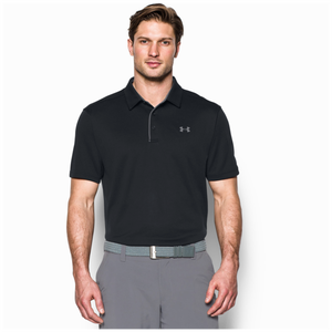 Under Armour Tech Golf Polo - Men's - Black/Graphite/Graphite