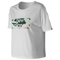 New Balance Essentials Aqua Camo Boxy T-Shirt - Women's - White