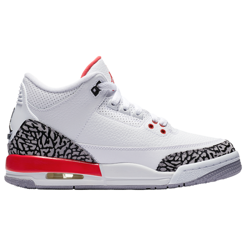 Jordan Retro 3 - Boys' Grade School - Basketball - Shoes - White/Fired ...