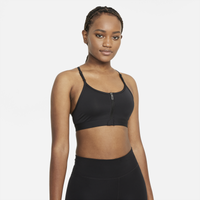 Nike Dri-Fit Indy Zip Front Bra - Women's - Black