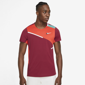 Nike Dri-FIT Slam Tennis Top - Men's - Pomegranate/Habanero Red/Washed Teal