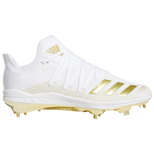 white and gold adidas cleats baseball