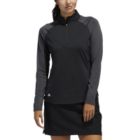 adidas UPF50 L/S Golf Polo - Women's - Black / Grey
