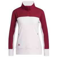 adidas 1/4 Snap Golf Jacket - Women's - White / Maroon