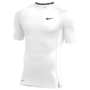 Nike Team Pro S/S Compression Top - Men's - White/Black